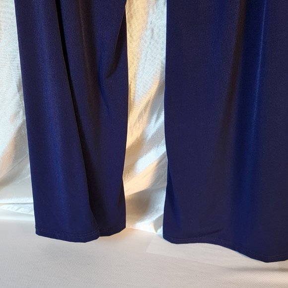 Women's Collection's Etc. Size Large Navy Wide Leg Elastic Waist Pull-on Pants - Picture 3 of 11